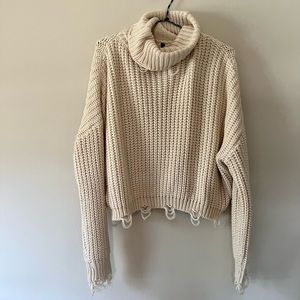 Leshop distressed turtleneck sweater